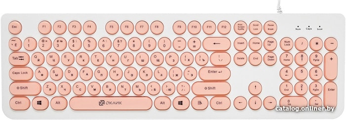 

Клавиатура Oklick 400MR (белый/розовый)