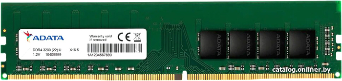 

Оперативная память ADATA Premier 16GB DDR4 PC4-25600 AD4U320016G22-BGN