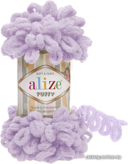 

Пряжа для вязания Alize Puffy 27 (9.2 м, светлая сирень)