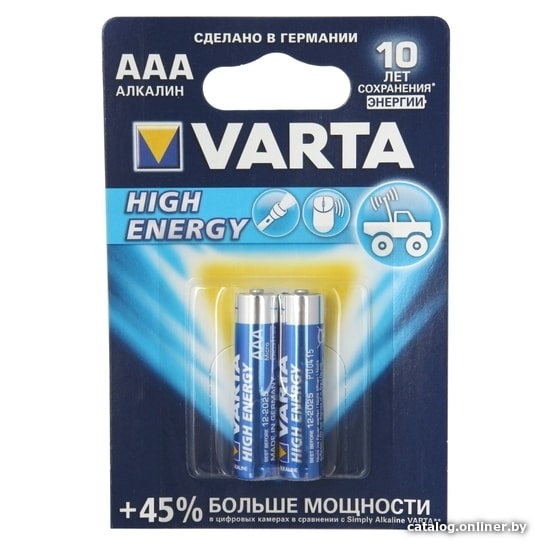 

Батарейка Varta High Energy AAA 2 шт