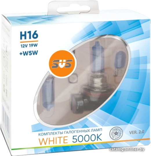 

Галогенная лампа SVS H16 19W+W5W White 5000K Ver.2.0 2+2шт