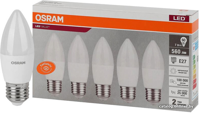 

Светодиодная лампочка Ledvance LED Value 4058075578043 E27 7 Вт 4000 К