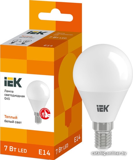 

Светодиодная лампочка IEK ECO G45 E14 7 Вт 3000 К
