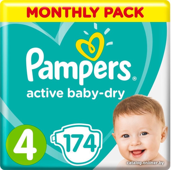

Подгузники Pampers Active Baby-Dry 4 Maxi (174 шт)