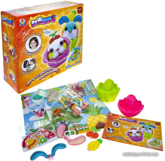 

Набор для создания поделок/игрушек 1toy Пуш-плюш Фрутозайчик и Вишарик Т20740