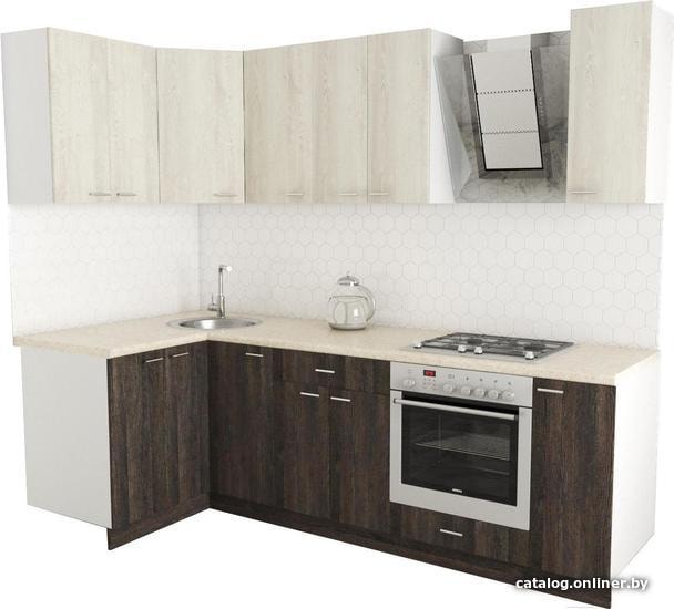 

Готовая кухня Хоум Лайн Луиза Люкс 1200x2500 угловой (венге мали/сосна касцина)