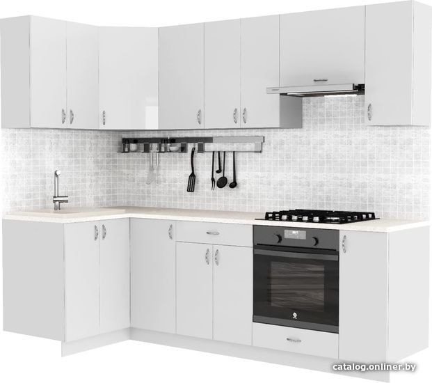 

Готовая кухня S-Company Клео глосc 1.2x2.5 левая (белый глянец/белый глянец)