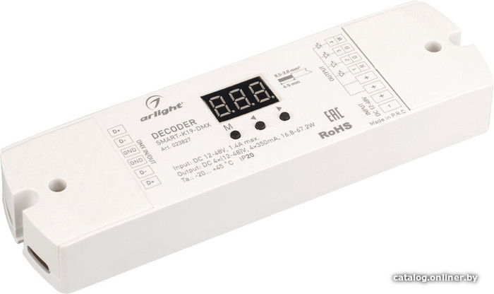 

Декодер Arlight SMART-K SMART-K19-DMX (12-48V, 4x350mA) 023827