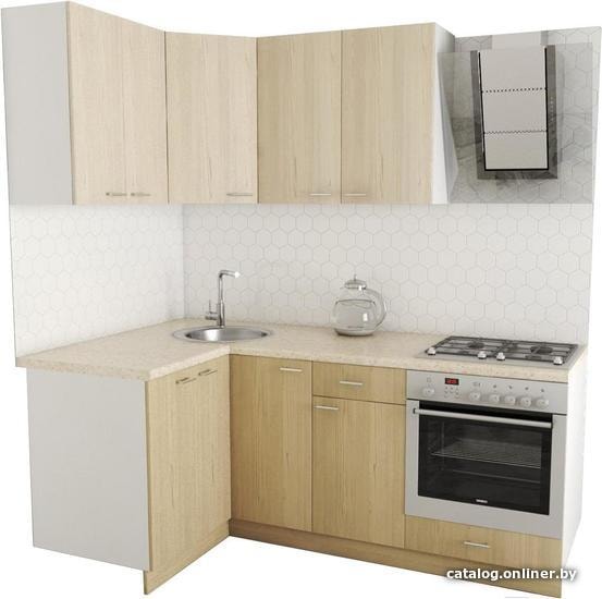 

Готовая кухня Хоум Лайн Луиза Люкс 1200x2000 угловой (флитвуд шампань/флитвуд белый)
