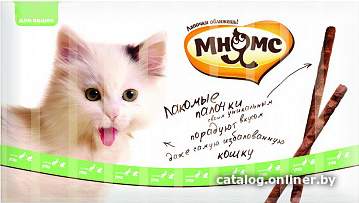 

Лакомство для кошек Мнямс Лакомые палочки с кроликом и уткой 50 г (10 шт)