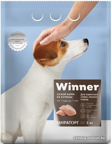 

Сухой корм для собак Winner из курицы для собак мелких пород 3 кг