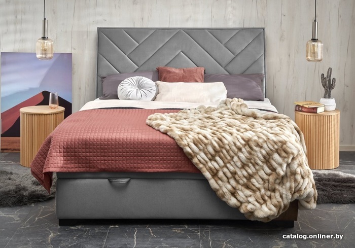 

Кровать Halmar Continental 1 160x200 (monolith 85 серый)
