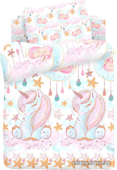 

Постельное белье Непоседа Juno. Unicorns 695864 (детский, наволочка 40x60)