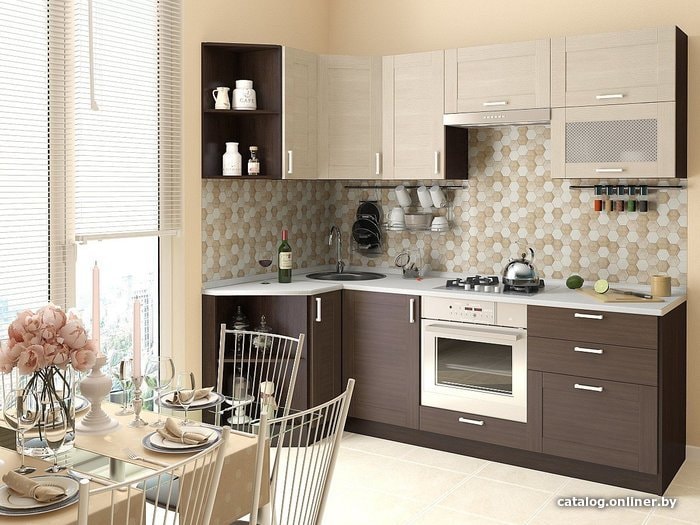 

Готовая кухня Vivat Mebel Лофт-03 (cappuccino veralinga/wenge veralinga)
