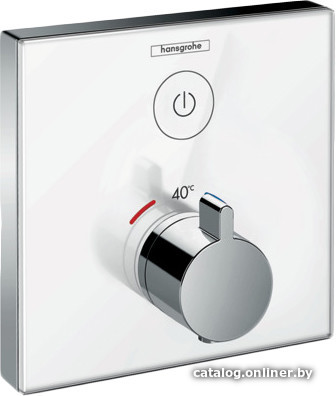

Смеситель Hansgrohe ShowerSelect Glass 15737400 (белый/хром)