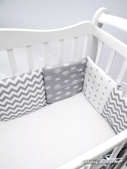 

Бампер в кроватку Amarobaby Royal Baby (12 подушек, серый)
