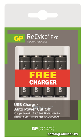 

Аккумуляторы + зарядное GP U411 + аккумуляторы 4шт 210BWA12EFR-2GBEA4