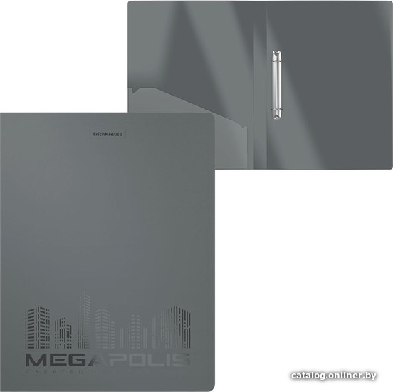 

Набор папок Erich Krause Megapolis 24 мм на 2 кольцаx серый 49980 (4 шт)