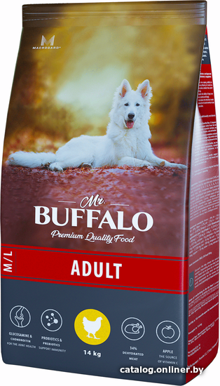 

Сухой корм для собак Mr.Buffalo Adult M/L с курицей 14 кг