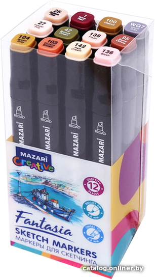 

Маркер художественный Mazari Fantasia М-15017-12 (12 цветов)