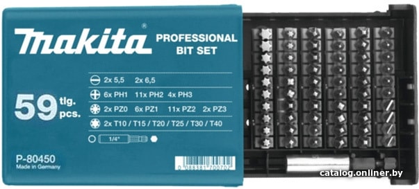 

Набор бит Makita P-80450 (59 предметов)