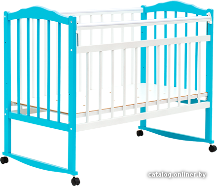 

Классическая детская кроватка Bambini М.01.10.09 (белый/голубой)