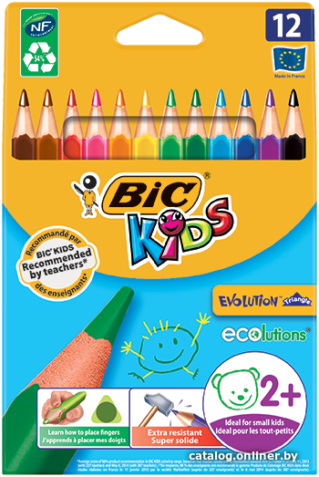 

Набор цветных карандашей BIC Evolution Triangle (12 цветов)