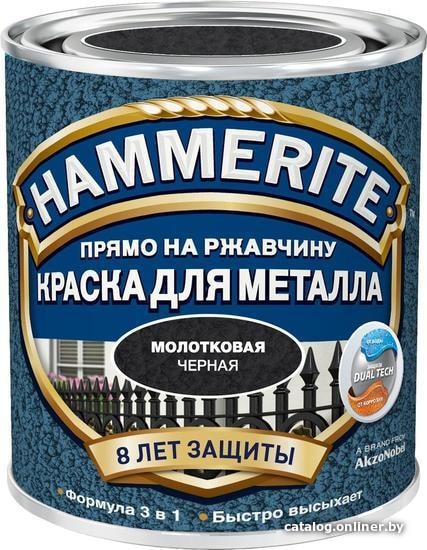 

Краска Hammerite по металлу молотковая 2.2 л (черный)