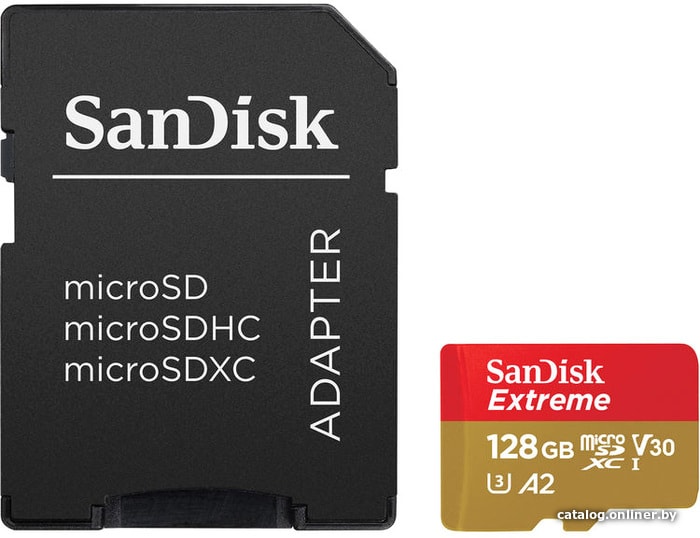 

Карта памяти SanDisk Extreme SDSQXA1-128G-GN6AA 128GB (с адаптером)