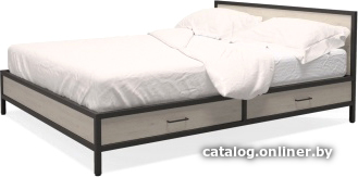 

Кровать Millwood Neo Loft КМ-3.6 Ш (дуб беленый/металл черный)