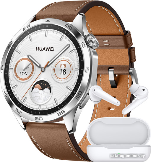 

Умные часы Huawei Watch GT 4 46 мм + Huawei Freebuds SE (коричневый)