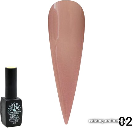 

Основа Global Fashion Rubber Base Coat French с шиммером (тон 02) 8 мл