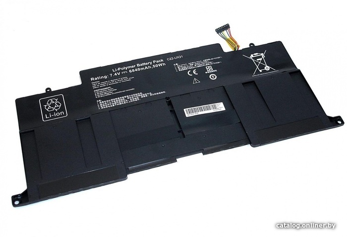 

Аккумуляторы для ноутбуков RageX Asus UX31-2S2P, 7.4В, 6840мАч, черный (C22-UX31)