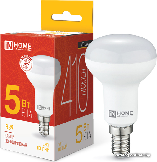 

Светодиодная лампочка In Home LED-R39-VC 5 Вт 230В Е14 3000К 410 Лм