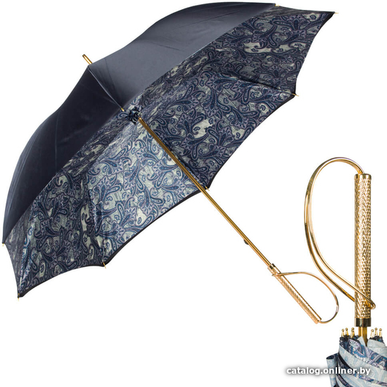 

Зонт-трость Pasotti Blu Paisley Rapira Oro