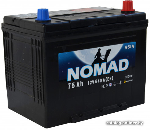 

Автомобильный аккумулятор Nomad Asia 6СТ-75е (75 А·ч)