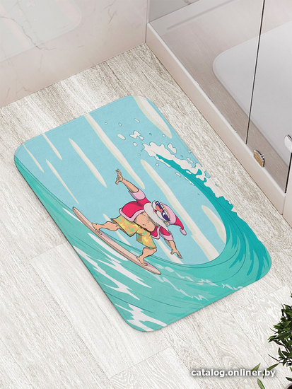 

Коврик для ванной JoyArty Дед Мороз на волне bath_4500