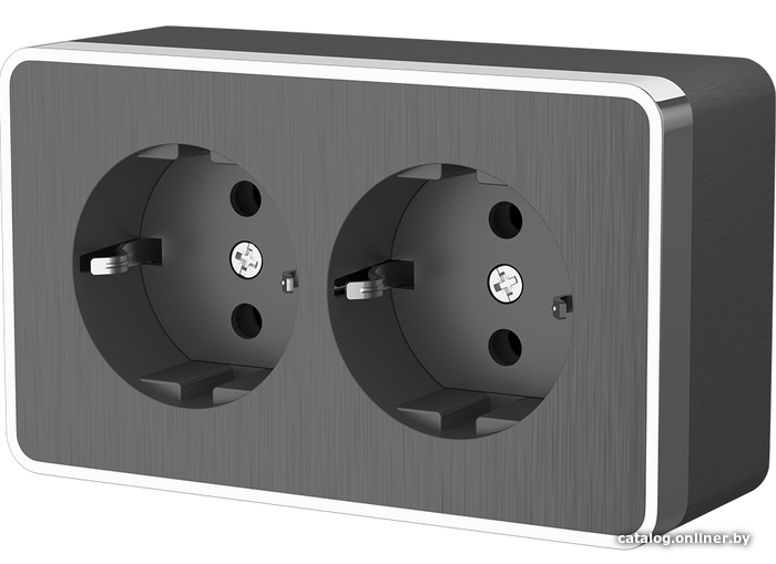 

Розетка Werkel Gallant WL15-02-03 (Черный-Хром)