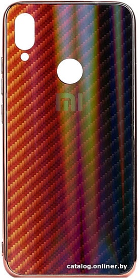 

Чехол для телефона EXPERTS Aurora Glass для Xiaomi Redmi Note 7 с LOGO (красно-черный)