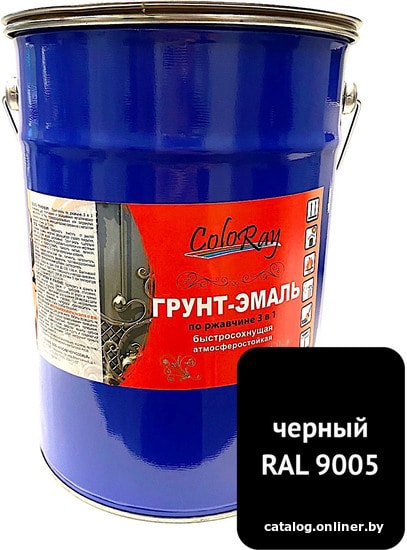 

Грунт-эмаль ColoRay 3 в 1 черный (6 кг)
