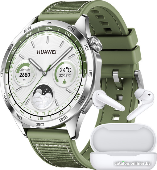 

Умные часы Huawei Watch GT 4 46 мм + Huawei Freebuds SE (зеленый)