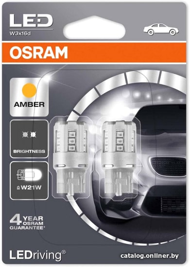 

Светодиодная лампа Osram W21W 7705YE-02B 2шт