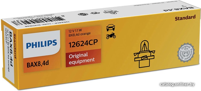 

Лампа накаливания Philips BX8.4d Vision, оранжевый 1шт