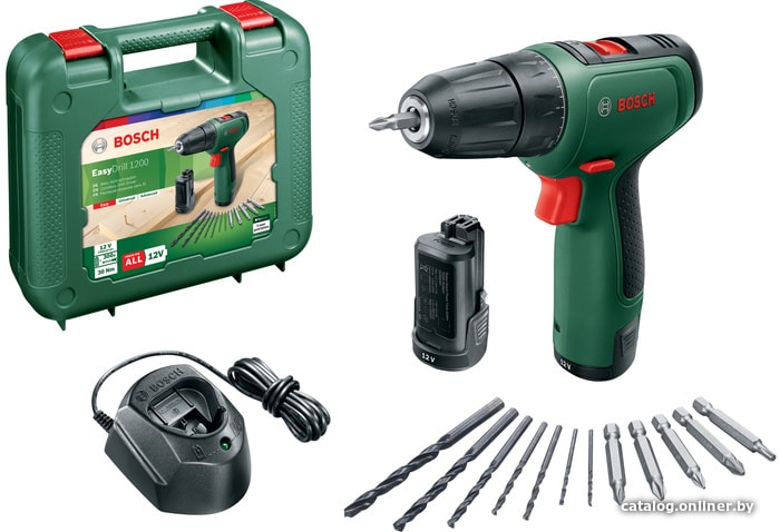 Bosch EasyDrill 1200 06039D3007 (с 2-мя АКБ, кейс) дрель-шуруповерт купить  в Минске