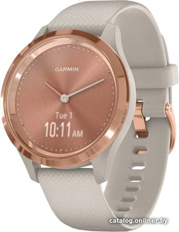 

Гибридные умные часы Garmin Vivomove 3S (розовое золото/песочный)