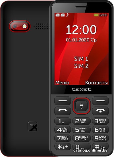 

Кнопочный телефон TeXet TM-309 (черный/красный)