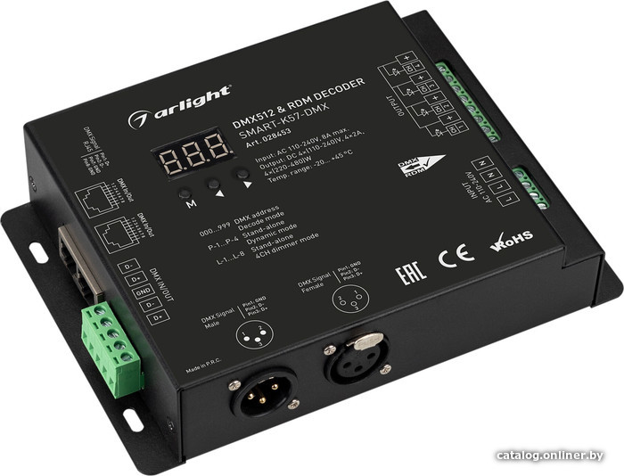 

Декодер Arlight SMART-K57-DMX (230V, 4x2A, XLR3) 028453