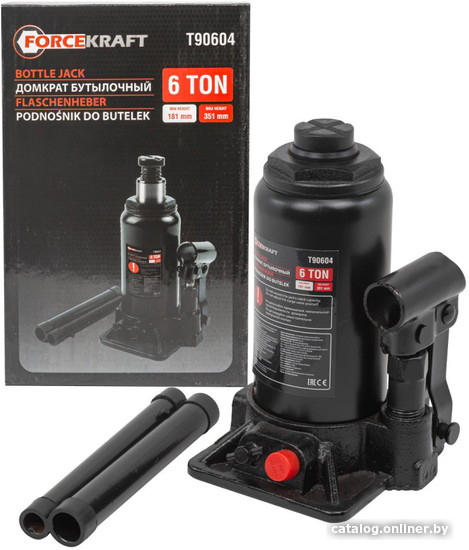 

Бутылочный домкрат ForceKraft FK-T90604(DS) 6т