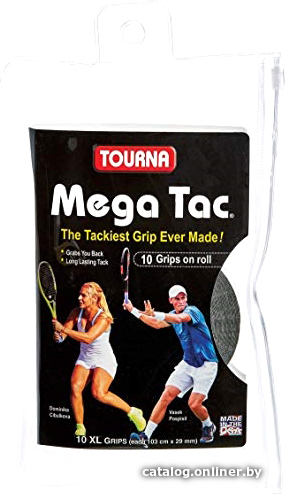 

Грип для теннисной ракетки Tourna Mega Tac MT-10XL-BK (10 шт, черный)