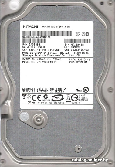 

Жесткий диск Hitachi Deskstar 7K1000.B HDT721032SLA380